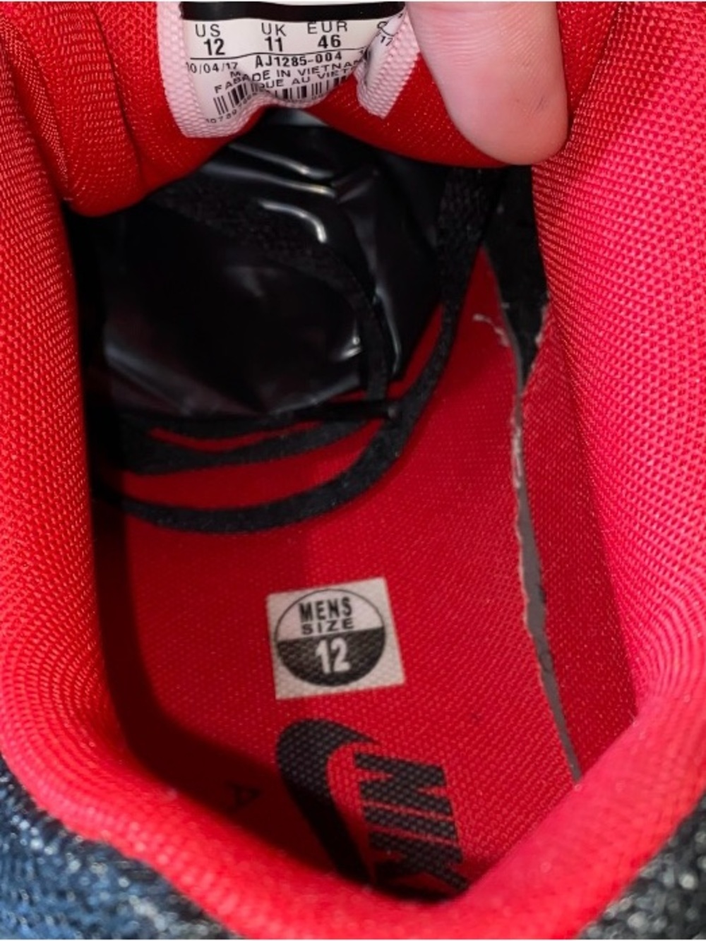 *RARE* AIR MAX 90 BLACK UNIVERSITY RED ANTHRACITE 2017 AJ1285-004 Size 12 - Picture 7 of 8
